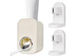 2 Portaspazzolini 1 Dispenser Di Dentifricio A Parete, Supporto, Dispenser Elettrico Automatico, Supporto Senza Fori