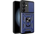 Custodia Blindata Hybrid Armor Camshield Con Supporto E Copertura Per Fotocamera Per Samsung Galaxy A56 - Blu