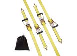 Succebuy Cinghie Di Fissaggio A Cricchetto (Confezione Da 4), Carico Di Rottura Di 10.000 Lb, Doppi Ganci A J, Incluse 4 Cinghie Di Fissaggio A Cricchetto Di Da 2" X 27' Con Maniglie Imbottite, Per Lo Spostamento E Il Fissaggio Di Carichi"