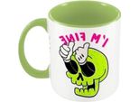 Threadless - Tazza Da Caffè "I'm Fine"", Colorata, 325Ml PM10076 (Taglia Unica) (Lime)"