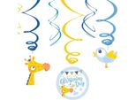 Amscan - Swirl - Decorazione "Il Giorno Del Battesimo"" Confezione Da 6 Pezzi - Foglio, Plastica SG38728 (Taglia Unica) (Blu)"