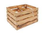 4Iq Cassa Grande In Legno L 50X40X30 Cm Con Divisorio - Legno Di Pino Fiammato