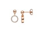 Paar OhrhäNger Jobo, Rosa (RoséGoldfarben), Ohrringe, Damen, Silber 925 (Sterlingsilber), 925 Silber RoséGold Vergoldet Mit 32 Zirkonia