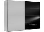 SchwebetüRenschrank Wimex "Easy", Schwarz-Weiß (Weiß, Schwarzglas), B:225Cm H:210Cm T:65Cm, SchräNke, SchwebetüRenschrank, Mit Teilglas