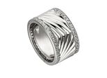 Fingerring Jobo "Breiter Ring Mit Zirkonia Rundum" Gr. 58, Silber (Silber 925), Fingerringe, Damen, 58, Silber 925 (Sterlingsilber), Fingerring, 925 Silber
