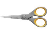 Westcott E-30450 00 Forbici Titanium Super, Inossidabili, Arrotondate, Diritte, Asimmetriche, Grigio/Giallo, 13 Cm