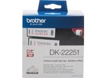 Brother DK22251 Dk Etichette In Carta Continua - 62 Mm X 15,24 M, Nero/Rosso Su Bianco