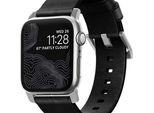 Nomad, Cinturino In Pelle Horween Per Apple Watch 42-44-45 Mm, Nero / Argento