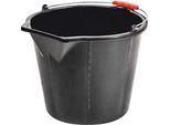 Secchio Recycled Strong 15 Litri, Da Costruzione, Con Beccuccio, Extra Resistente, Manico In Plastica, Nero