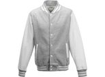Just Hoods JH043 | Giacca Varsity / Giacca College - Colore: Heather Grey/White - Taglia: L
