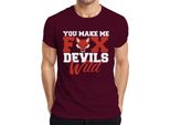 Mi Fai Impazzire Fuchs Teufels Wild Bavarian Saying Maglietta Da Uomo, Borgogna, Xxl