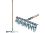 Rastrello Per Prato Strend Pro R108A.WH, 14 Denti, Aeratore, Verticut, Manico In Legno