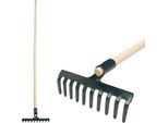 Rastrello Da Giardino Strend Pro R105, 10 Denti, Manico In Legno 1600 Mm