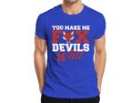 Mi Fai Impazzire Fuchs Teufels Wild Bavarian Saying Maglietta Da Uomo, Blu, Xxl