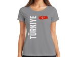 Maglietta Da Donna "Turkey Flag Football Fan World Cup 2026"", Grigio, L"