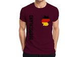 Maglietta Da Uomo Germany Flag Football Fan De Shirt World Cup, Borgogna, M