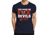 Mi Fai Impazzire Fuchs Teufels Wild Bayrisch Saying Maglietta Da Uomo, Navy, 3XL