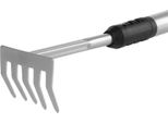Rastrellino Da Giardino Strend Pro Herrison 615G1, 5 Denti, Rastrello, Manico Telescopico 1200 Mm