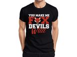 Mi Fai Impazzire Fuchs Teufels Wild Bavarian Saying Maglietta Da Uomo, Nero, 3XL