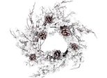 Ghirlanda Magichome Natale, Con Palline E Pigne Innevate, 50X50X14 Cm