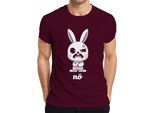 T-Shirt Da Uomo Coniglietto Carino Carino Cartone Animato Regalo Pasqua, Borgogna, L
