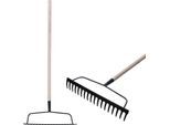 Rastrello Da Giardino Strend Pro R101, 18 Denti, Manico In Legno 1600 Mm