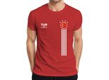 Tifoso Di Calcio Turco Turchia Mezza Luna Coppa Del Mondo Maglietta Uomo Coppa Del Mondo, Rosso, Xl