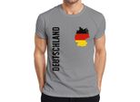 Maglietta Da Uomo Germany Flag Football Fan De Shirt World Cup, Grigio, L
