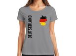 Maglietta Da Donna Della Coppa Del Mondo Di Calcio Con Bandiera Della Germania, Grigio, 3XL