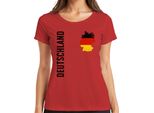 Maglietta Da Donna Della Coppa Del Mondo Con Bandiera Della Germania, Rosso, 3XL