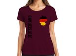 Maglietta Da Donna Della Coppa Del Mondo Di Calcio Con Bandiera Della Germania, Bordeaux, 3XL