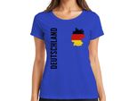 Maglietta Da Donna Della Coppa Del Mondo Di Calcio Con Bandiera Della Germania, Blu, 3XL