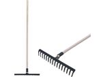 Rastrello Da Giardino Strend Pro R105, 16 Denti, Manico In Legno 1600 Mm