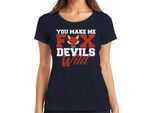 Mi Fai Diventare Una Volpe Selvaggia Fuchs Teufels Wild Bayrisch Dicendo Maglietta Da Donna, Navy, Xl