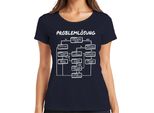 Problem Solving Flowchart Funny Process Developer It Support Ladies T-Shirt, Navy, 3XL