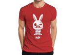 Maglietta Da Uomo Coniglietto Carino Carino Cartone Animato Regalo Pasqua, Rosso, Xl
