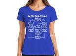 Problem Solving Flowchart Funny Process Developer It Support Ladies T-Shirt, Blue, 3XL