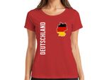 Maglietta Da Donna Germany Flag Footballers World Cup 2026, Rosso, 3XL