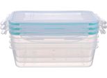 Contenitore Magichome Lunchbox Set YH377, Set 3 Pz, 1350 Ml, 155X215X75 Mm, Rettangolare, Clip
