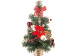 Albero Magichome Natale, Decorato, Rosso, 30 Cm