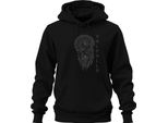 Vichingo Odino Occhio Giallo Valhalla Corvo Rune Nordiche Mitologia Felpa Con Cappuccio Unisex, Nero, Xxl