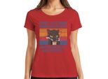 I Hate Mornings And People Morning Grouch Coffee Cat Maglietta Vintage Da Donna, Rosso, 3XL
