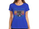 I Hate Mornings And People Morning Grouch Coffee Cat Maglietta Vintage Da Donna, Blu, 3XL