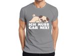 Non Devo Fare Niente Carino Carlino Che Dice Cane Amore Carlino Fan Regalo Maglietta Da Uomo, Grigio, Xl
