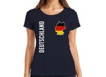 Maglietta Da Donna Germany Flag Footballers World Cup 2026, Navy, Xl