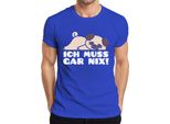 Non Devo Fare Niente Carino Carlino Che Dice Cane Amore Carlino Regalo Fan T-Shirt Da Uomo, Blu, M