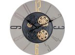 Casablanca Wanduhr, Rund, Zahnradmotiv, Metall, Grau, , L. 6,5 Cm, D. 60 Cm 46359/Abverkauf Nur Solange Vorrat Reicht