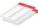 Pricaro Lista Della Spesa "Typo"", Rossa, A5, 3 Pezzi"