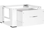 Tolletour Base Per Lavatrice Con Cassetto, Base Stabile Per Lavatrice, Base Per Lavatrice In Acciaio Fino A 150 Kg Bianco