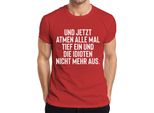 Tutti I Respiri Profondi Idioti Trattengono Il Respiro Sarcasmo Ironia Gag T-Shirt Da Uomo, Rosso, Xxl